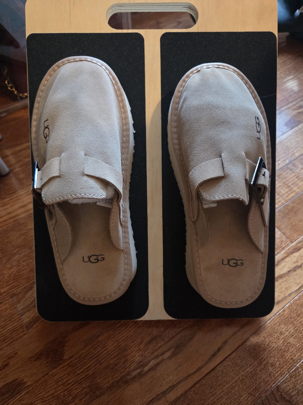 UGG Women's Tan Suede Buckle Mule Clogs
